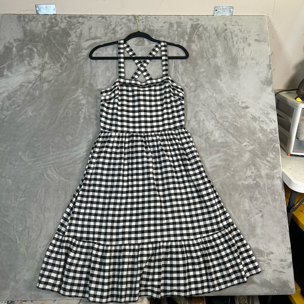 The loft gingham tiered midi dress - Picture 8 of 9